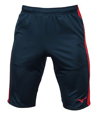 Mizuno Men Game Training Shorts Pants Navy Red Bottom Casual GYM Pant P2MB8K0514