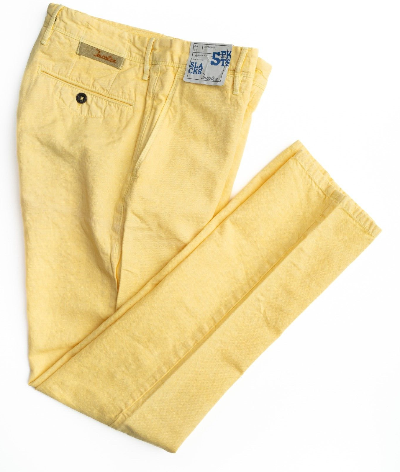 【takです】INCOTEX Slacks Linen Trousers Incotex Tapered Fit Pleated Linen Slacks Light Beige at
