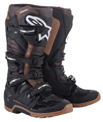 Pre-owned Alpinestars Tech 7 Enduro Boots Black/dark Brown Sz 12 2012114-1089-12 In Not Available