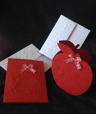 5 Teacher Appreciation Cards apple card Thank you Note thanks First Day School