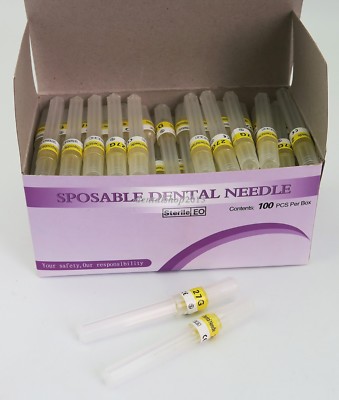 100pcs Dental Sterile Anesthesia Needle 27G 21/25/31/35mm Disposable Tip FDA CE