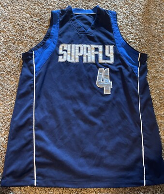 Supafly Basketball Jersey Adult Large #4 Stitched