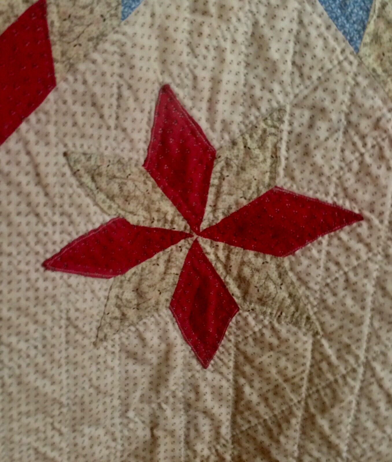 UNWASHED c1900 BETHLEHEM STAR QUILT