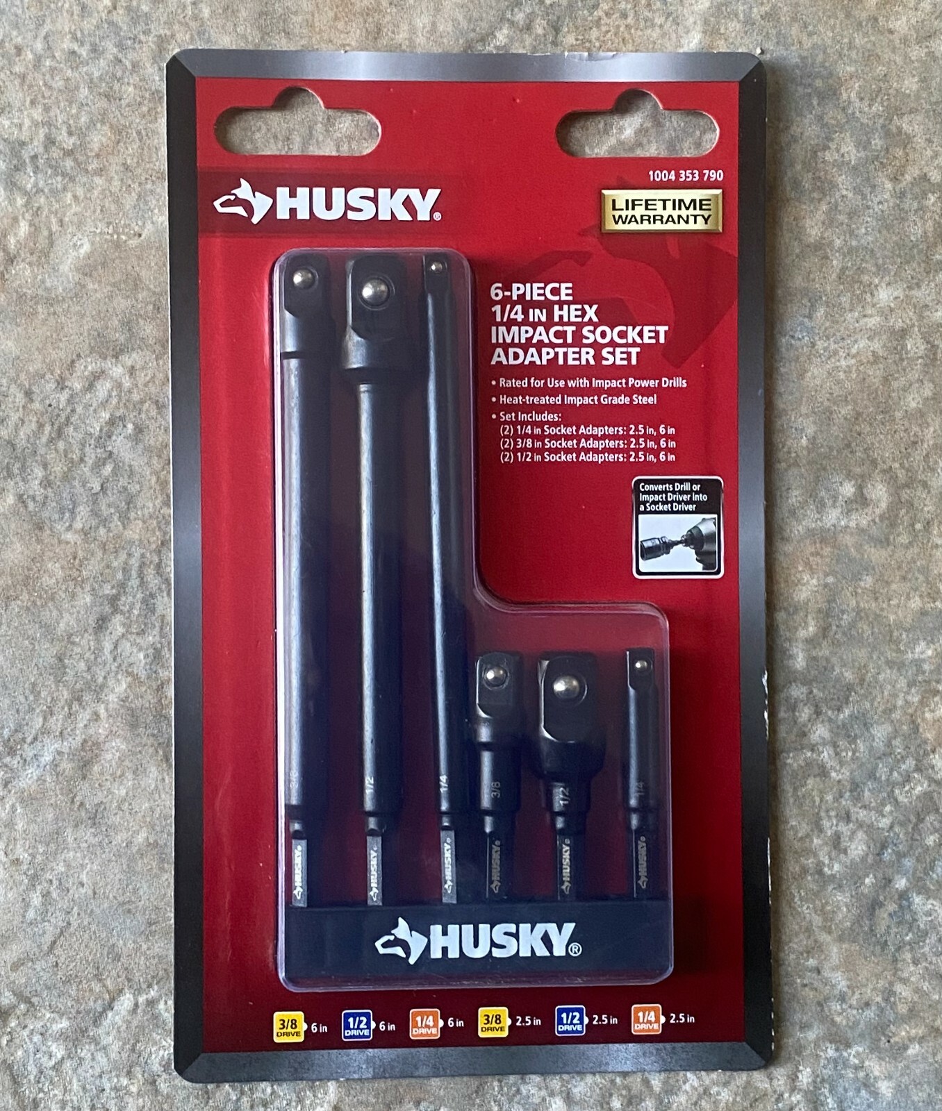 Husky 3 piece impact driver socket adapter set sale