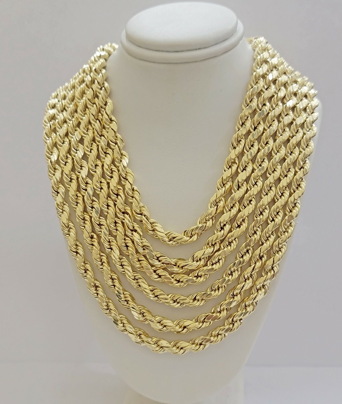Pre-owned My Elite Jeweler Real 10k Gold Rope Necklace 24" 7mm Mens Chain 10kt Yellow Gold Lobster,bracelet