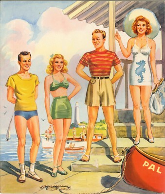 VINTAGE 1948 OUTDOOR PAPER DOLL LASER REPRODUCTION~UNCUT BEST LO PRICE NO1 SELLR