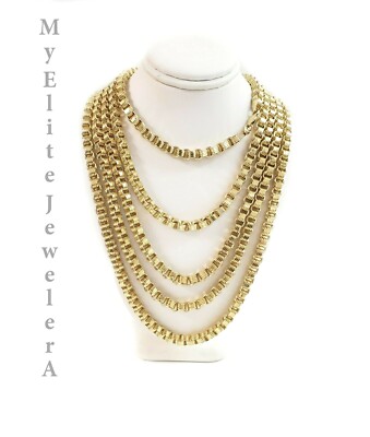 Pre-owned My Elite Jeweler 10k Yellow Gold Byzantine Chain Necklace 18" - 30" Inch 5mm Real 10kt For Men's