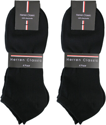 12 Paar Herren Sneaker Socken 100 Baumwolle schwarz 6 12 PAAR Arbeitssocken Strümpfe Work Normallang Größen 43