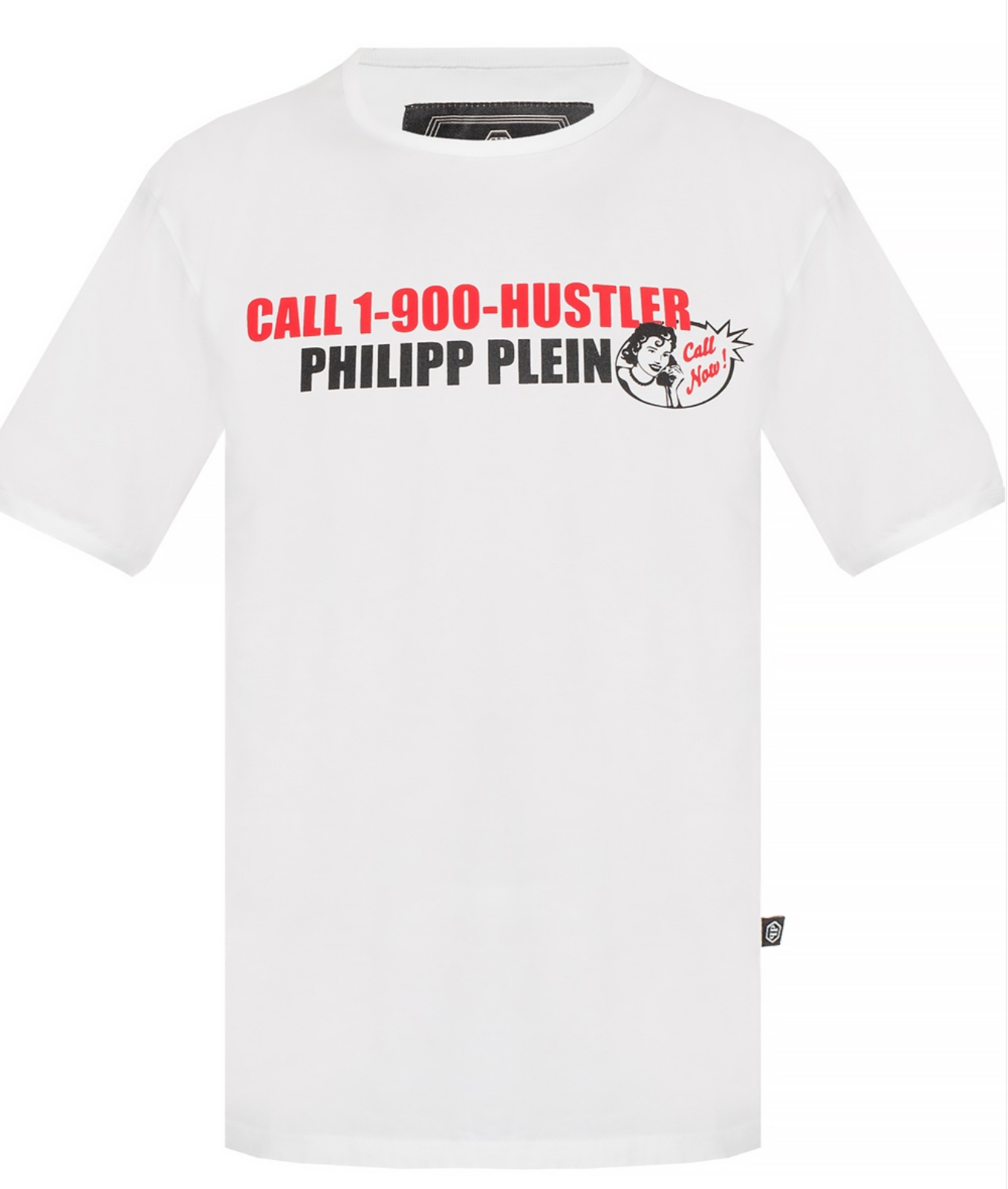 Pre-owned Philipp Plein Platinum Cut Call Hustler Logo Shirt Round Neck T-shirt M In White