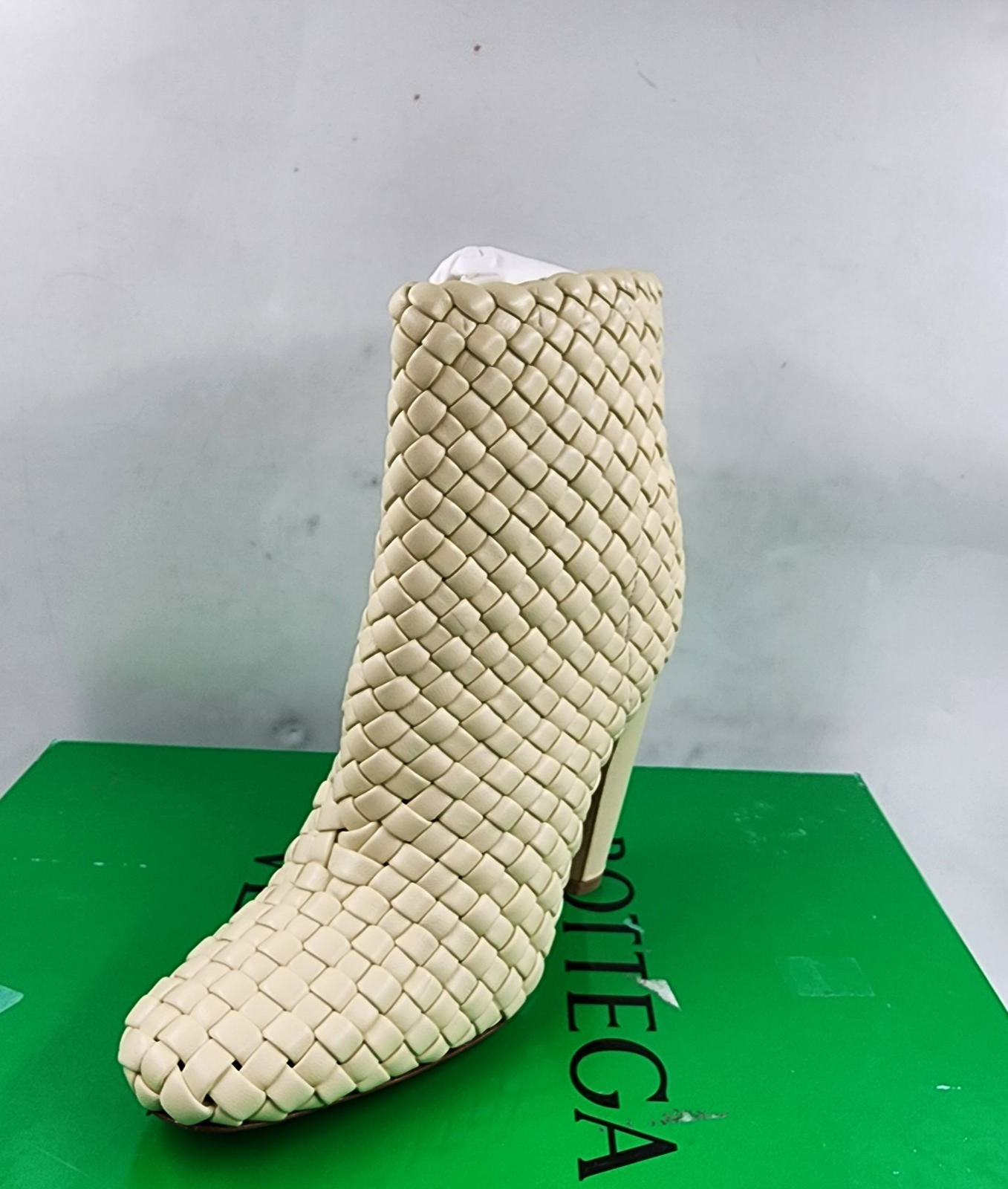 Bottega Veneta Canalazzo Woven Booties Women's 35/5US Butter Square Toe Pull On - Picture 14 of 19