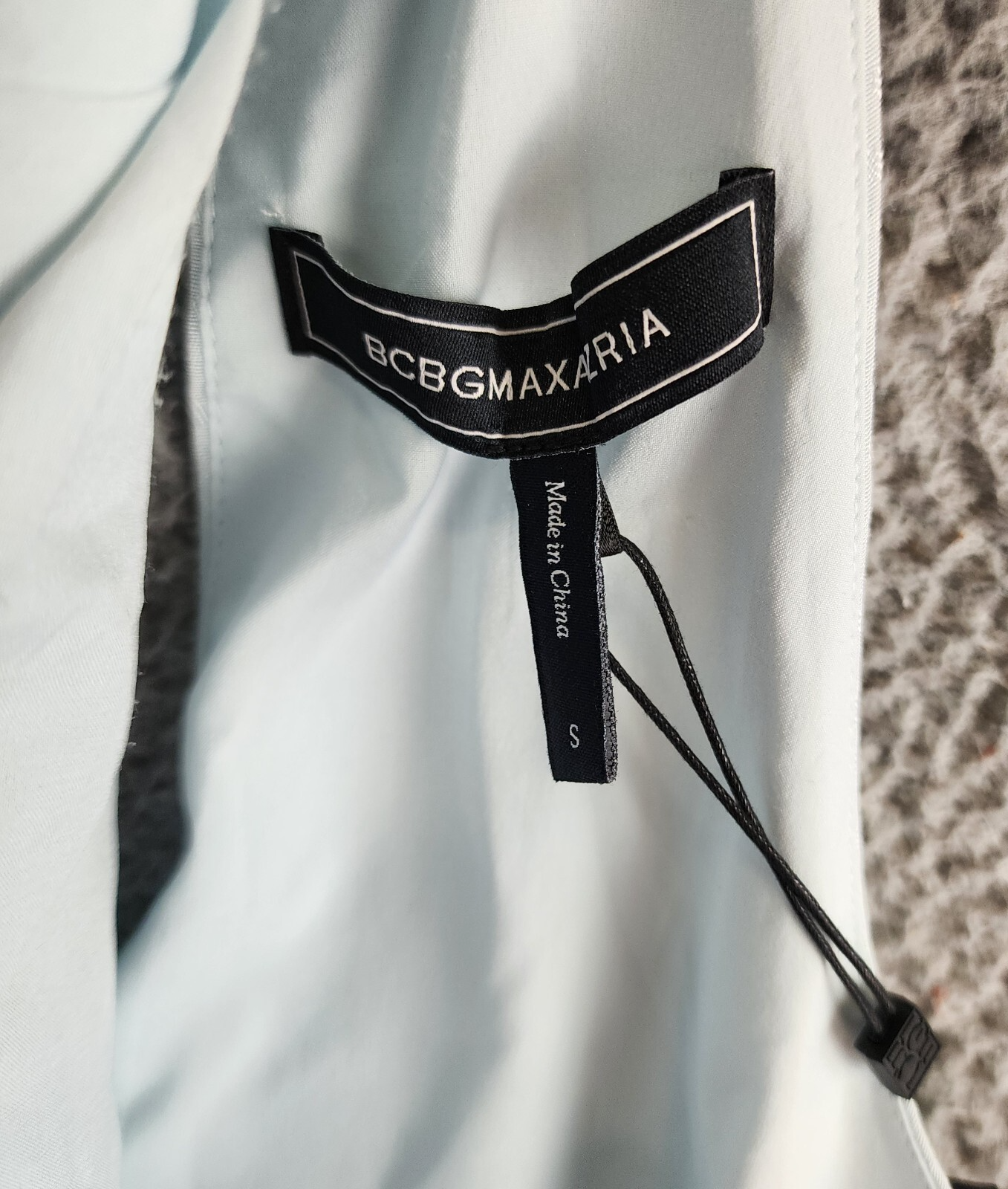 BCBGMAXAZRIA Sleeveless Halter Neck Overdraped Side Tied Blouse Women's S Blue~ - Picture 7 of 13