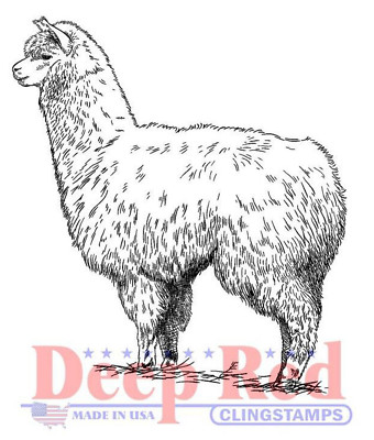 ALPACA Vicugna pacos Animal Cling Rubber Stamp by DEEP RED 3X405935 New