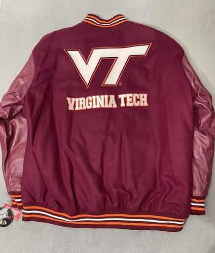Virginia Tech Hokies JH Design Leather Reverse Varsity