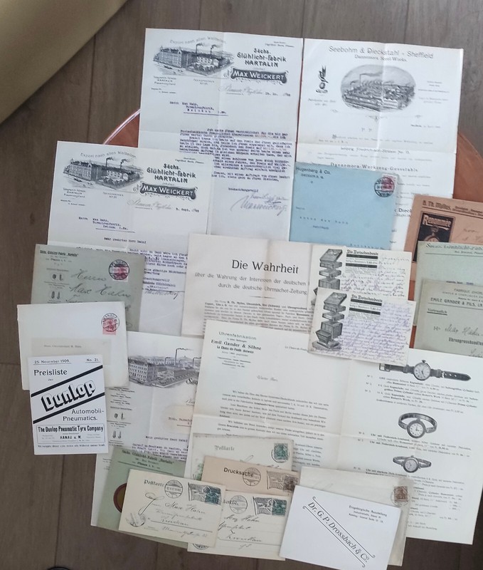 Sammlung Lot Alte Dokumente Werbung Zwickau Antike Briefe Aus Nachlass