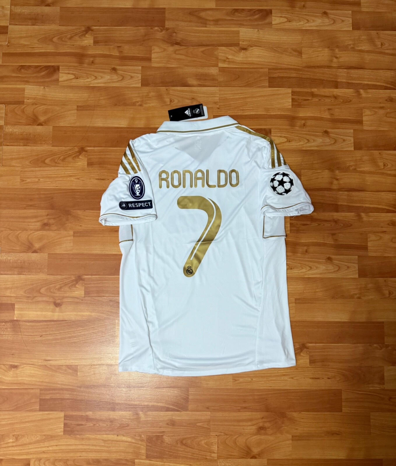 新品RONALDO11-12Real Madrid(H) #7 ロナウド 長袖 11/12 Ronaldo #7 Madrid Home Kit With UCL Long Sleeve Size
