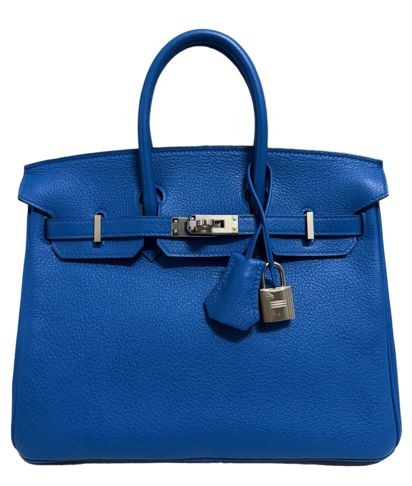 HERMES レザー チャーム ブラウン ブルー ※布袋おまけ付き レア