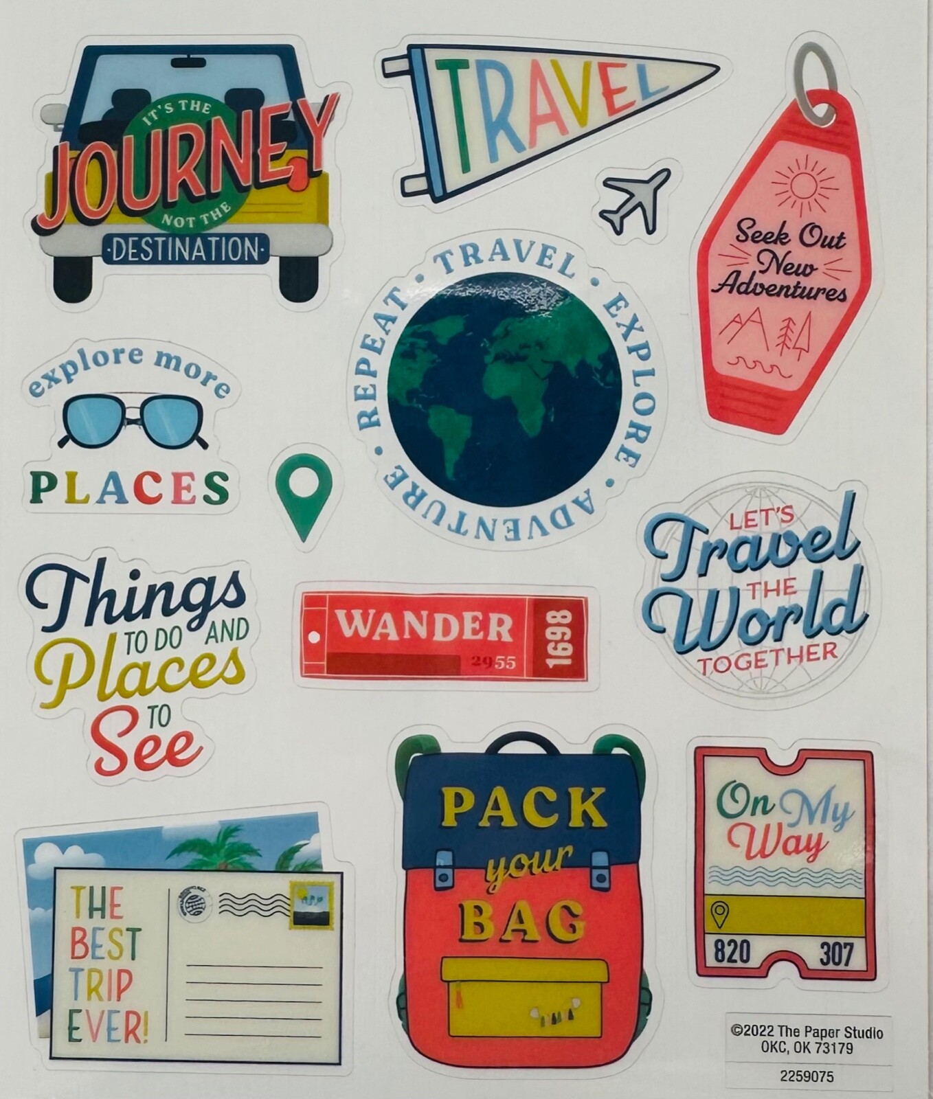 2 Sheets Travel Vacation Stickers Crafts Planner Supply Scrapbook Wanderlust | eBay for Travel Scrapbook Embellishments Printable Free