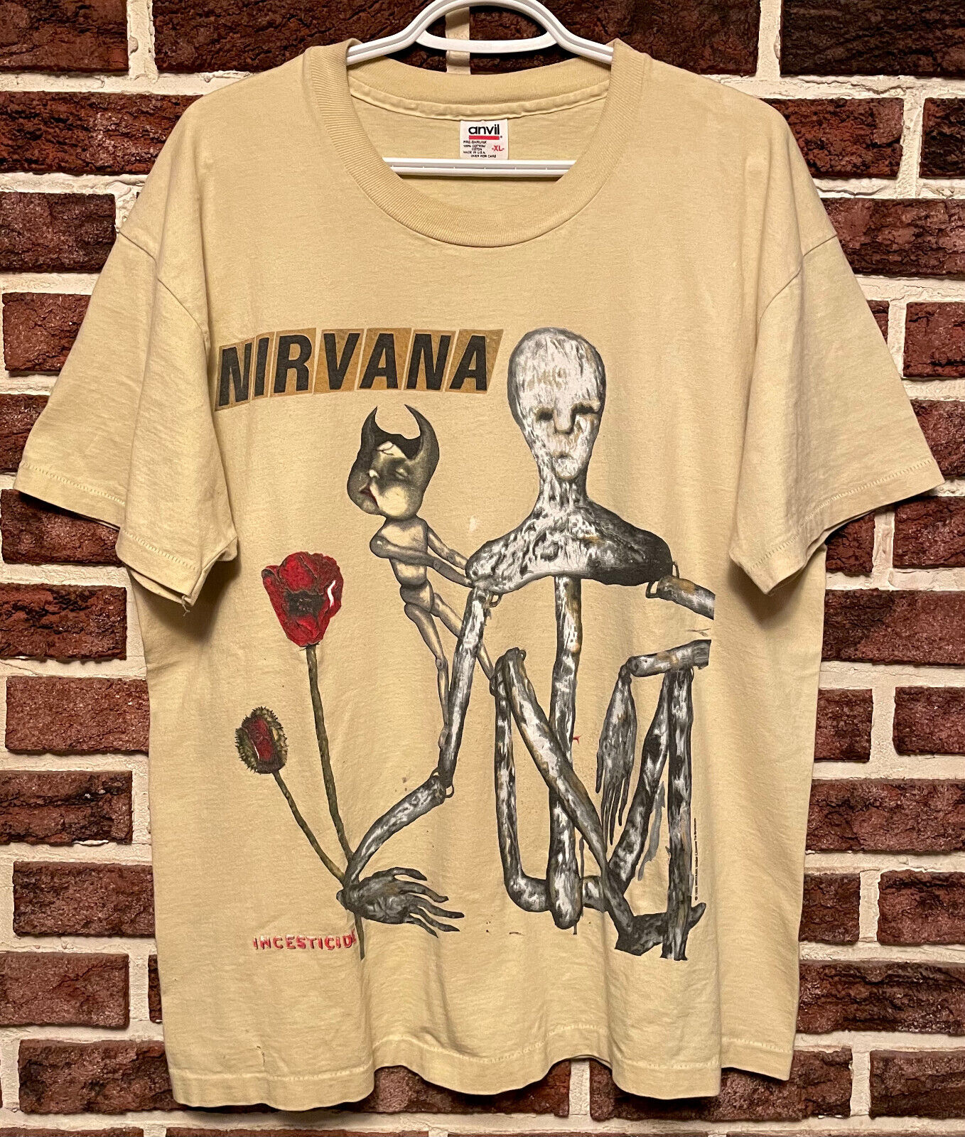 ORIGINAL Vtg 1993 Licensed NIRVANA Tour IN UTERO T Shirt ORIGINAL Vtg 1993 Licensed NIRVANA Tour IN UTERO T Shirt