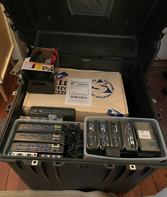 Lot of VGA Switch Distribution Amplifier Splitter Extron IOGear in Pelican Crate