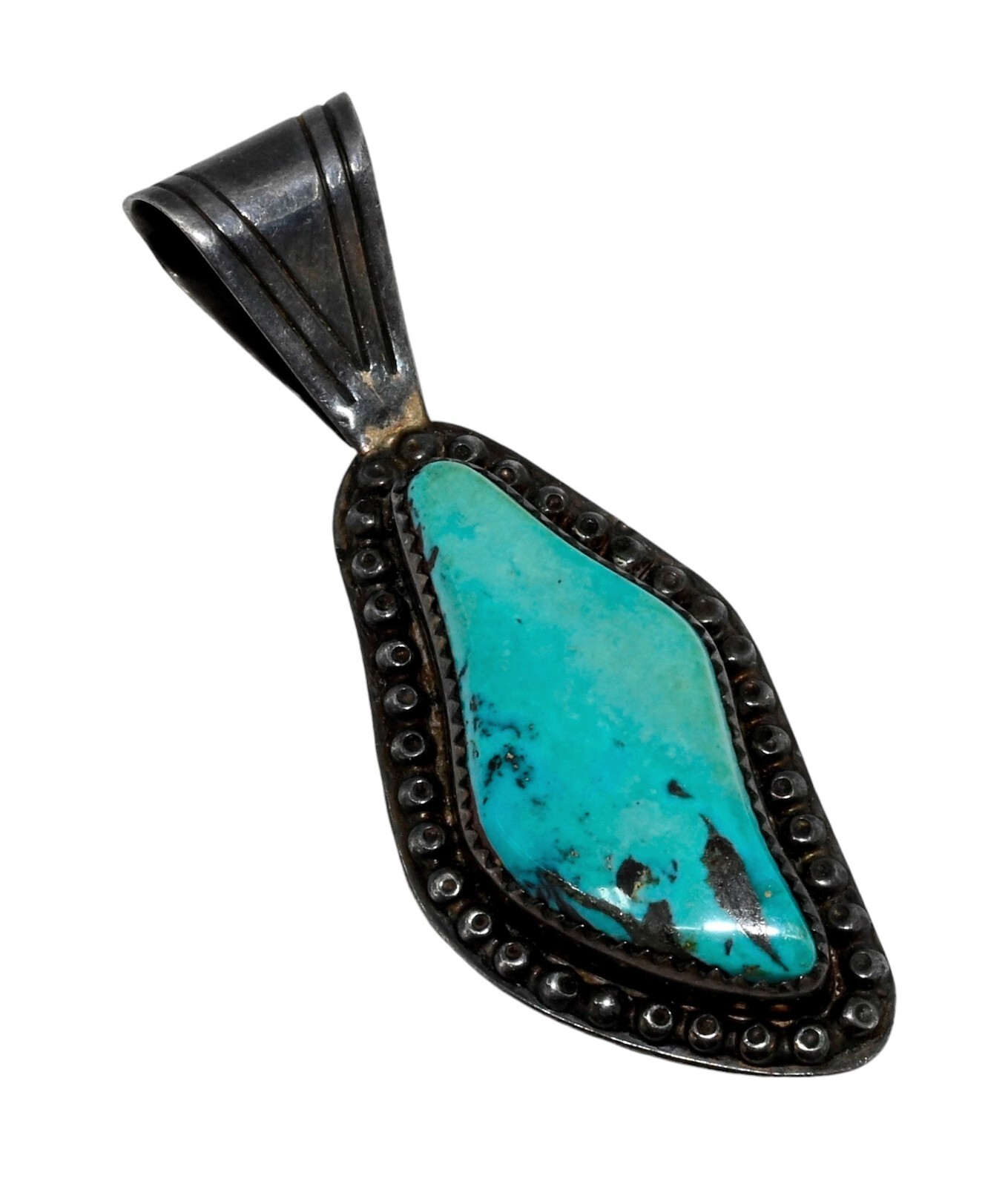 L719 Navajo STERLING silver ターコイズバックル ナバホ族作 ハンドメイド バックル スターリングシルバー