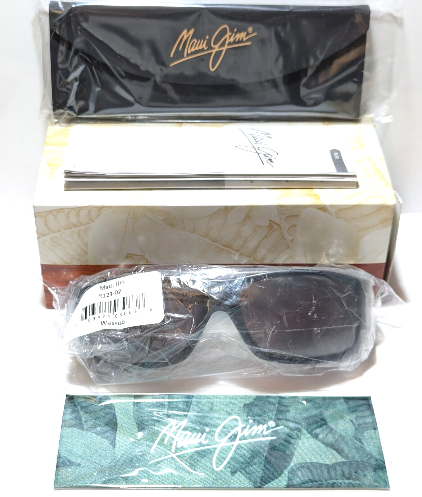 Pre-owned Maui Jim Wassup Black Sport Wrap / Maui Rose Polarized Lens Sunglass R123-02 In Pink