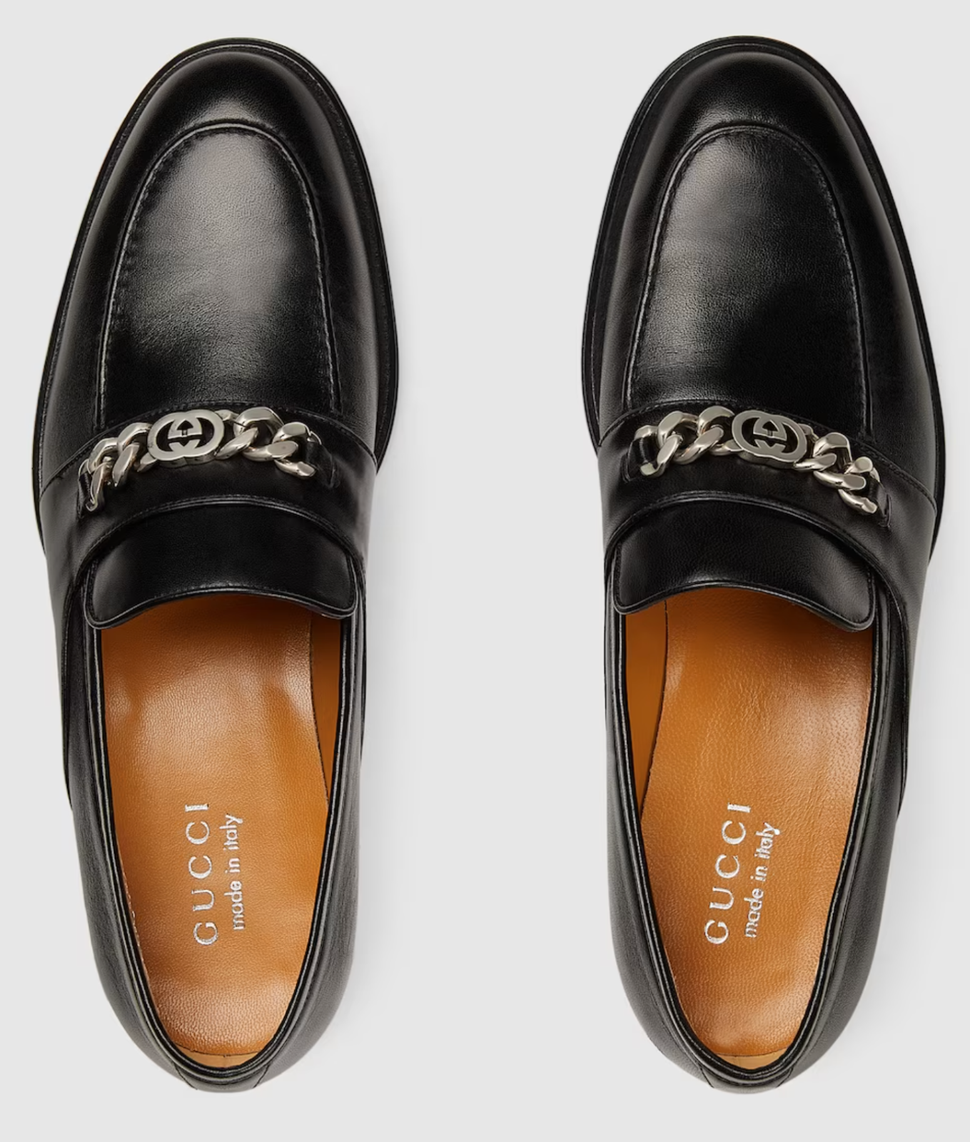 Pre-owned Gucci Chain Slip-on Loafers Sneakers Trainers Derby Shoes Moccasin Slippers 41 In Black