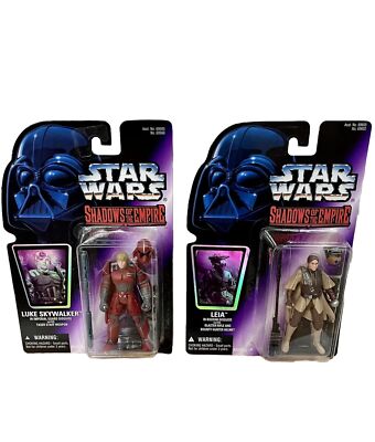 1998 Star Wars SHADOWS OF THE EMPIRE LOT (2): LUKE & LEIA Action Figures Hasbro
