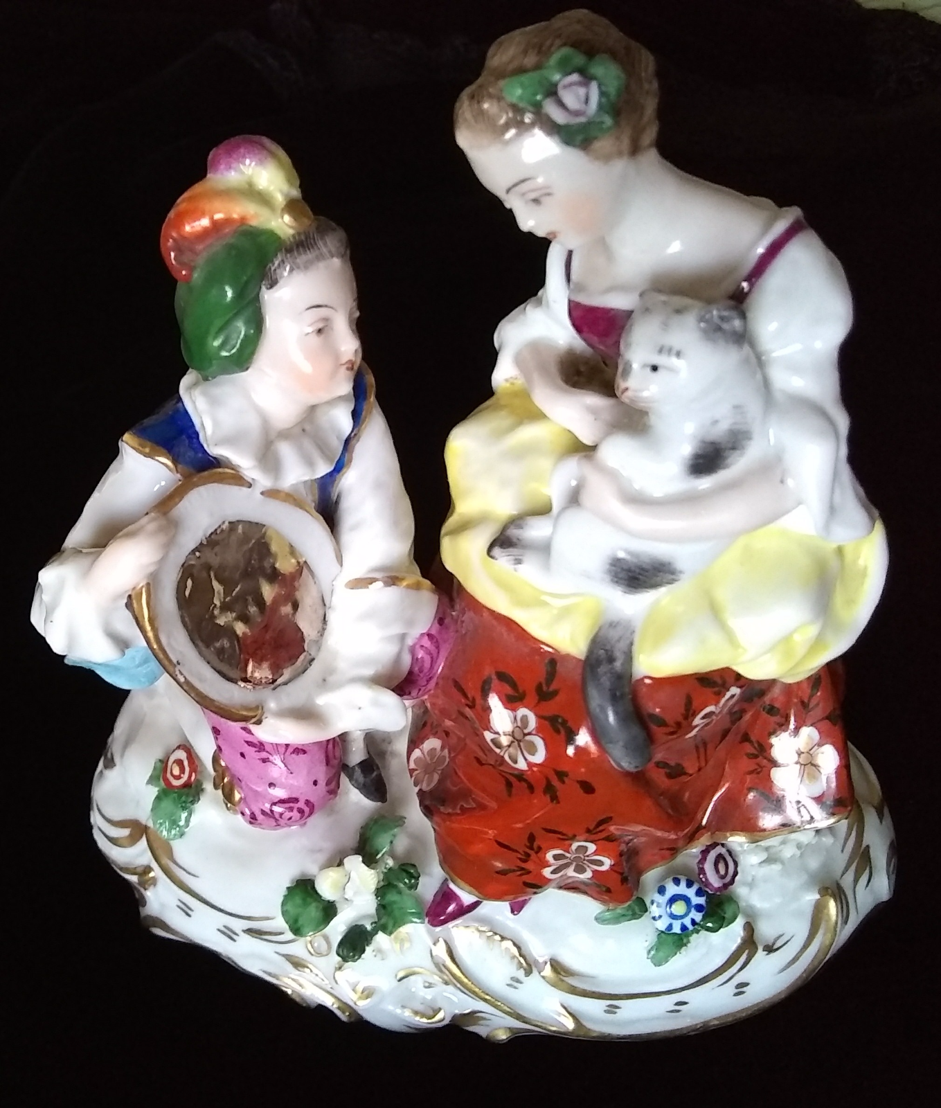Antique 18th Century Gold Anchor Chelsea Porcelain Figurine
