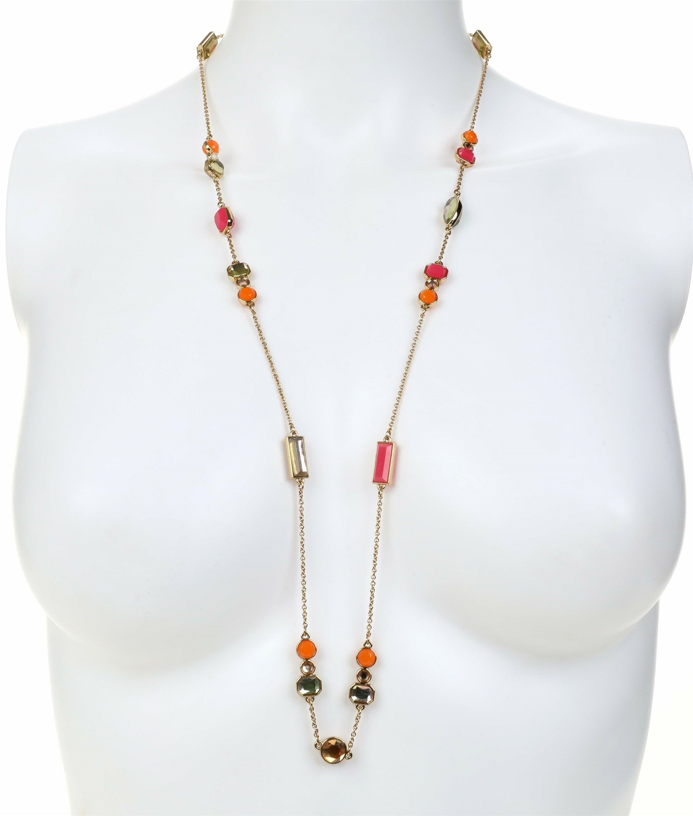 Kate Spade 270337 Women's Gold Orange Pink Stoun Necklace