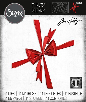 Sizzix Thinlits Bow Tied Colorize #666063 11pc set Retail $22.99 by Tim Holtz