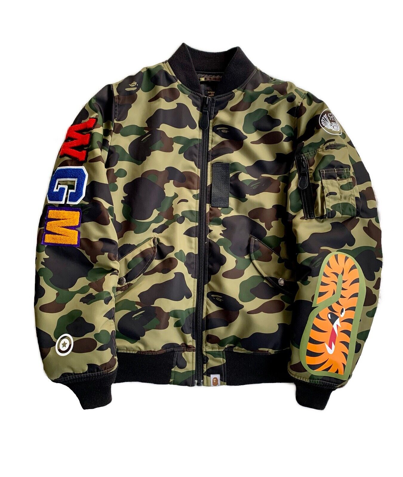 Bape A Bathing Ape Shark MA-1 Camo Bomber Flying Jacket | eBay Bape A Bathing Ape Shark MA-1 Camo Bomber Flying Jacket | eBay