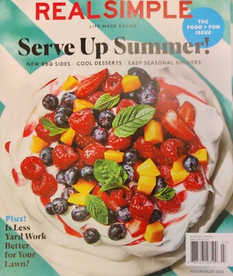NEW Real Simple Magazine July/August 2022 Serve Up Summer! FREE SHIPPING