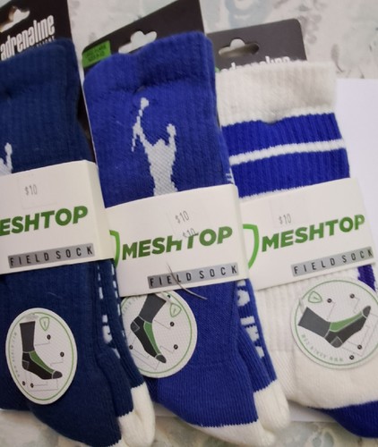 Lacrosse Field Socks-NOS-Adrenaline Multi pk-NOW SIX prs. for $6.00(a $60 Value)