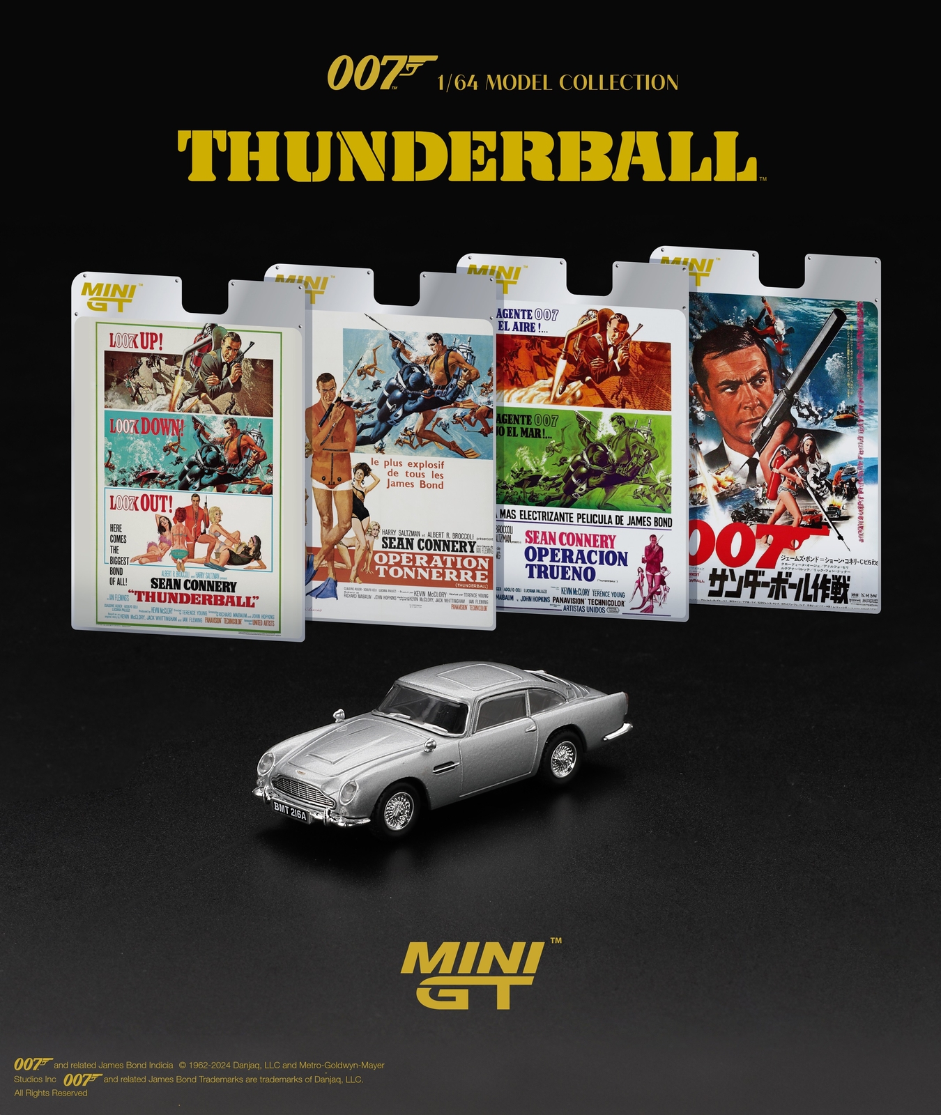 JAMES BOND ASTON MARTIN DB5 1/24 MODEL CAR GOLDFINGER