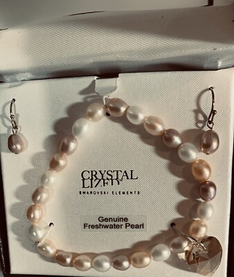 Crystale by L&J Genuine Freshwater Pearl with Swardvski Elements 