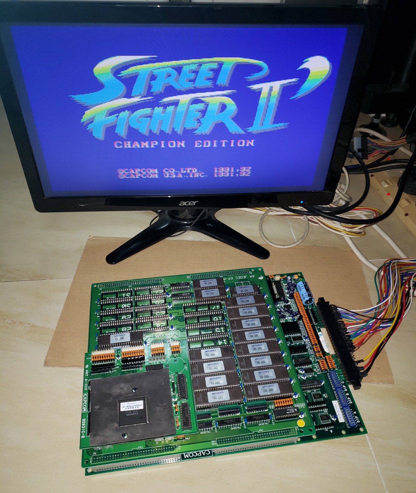 CAPCOM/カプコン CPシステムⅡ アーケード基板 スーパーストリート
