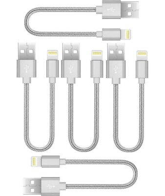 Boost Chargers 5Pack 8-INCH Short-Length Nylon Braided USB Charging & Syncing...
