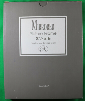 NEW - REGENT GALLERY MIRRORED PHOTO FRAME 3 1/2 X 5 HANDCUT GLASS - OCTAGON