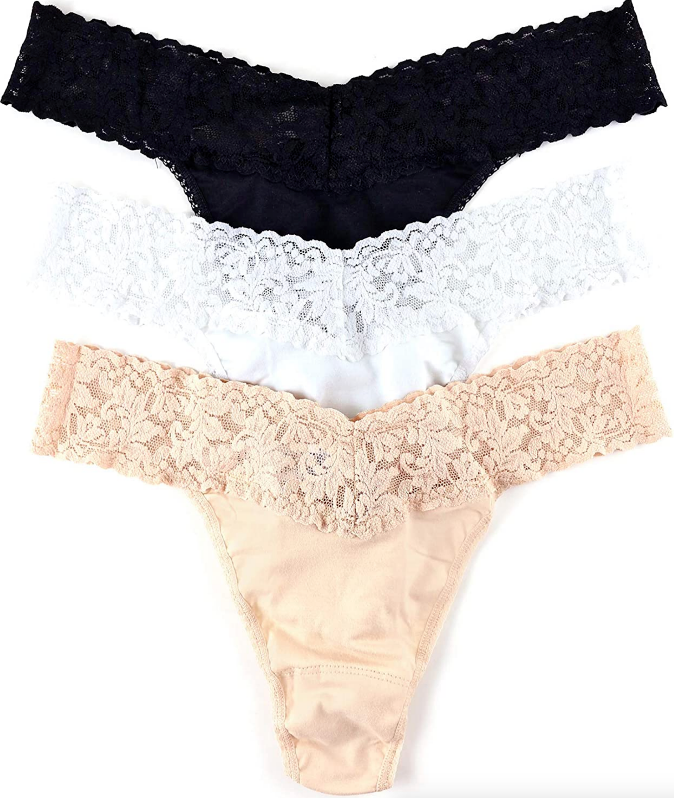 Hanky Panky L120608 Multi Original Rise Cotton Thong 3-Pack