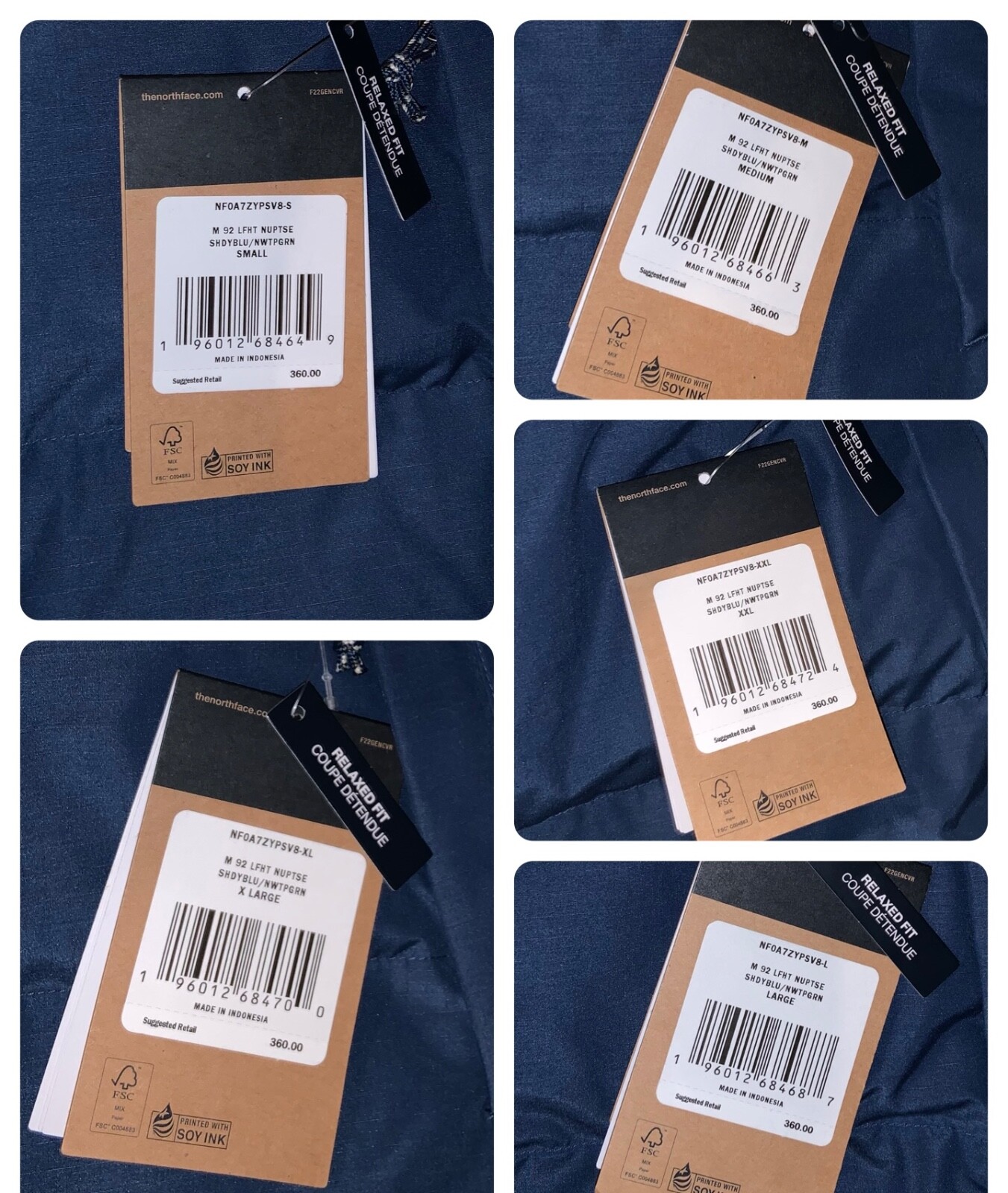 THE NORTH FACE THE NORTH FACE MEN’S BLUE GREEN 1992 LOW FI HI TEK NUPTSE 700-DOWN JACKET