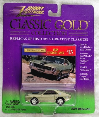 Johnny Lightning- 1968 CUSTOM AMX  -  #13 - CLASSIC GOLD - COLLECTION 1/64