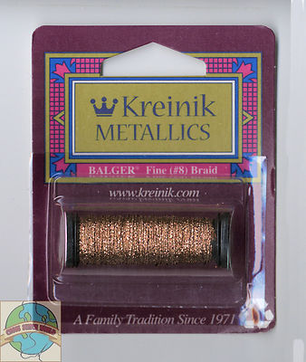 Kreinik Metallic Thread - 11Yd Spool of #021 Copper F #8 Braid