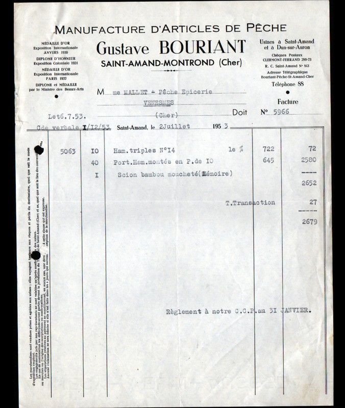 Saint-Amand-Montrond (18) Usine D'Article De Peche 