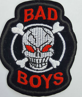 Bad Boys Skull and Crossbones Iron On Badge Transfer Iron on Patch