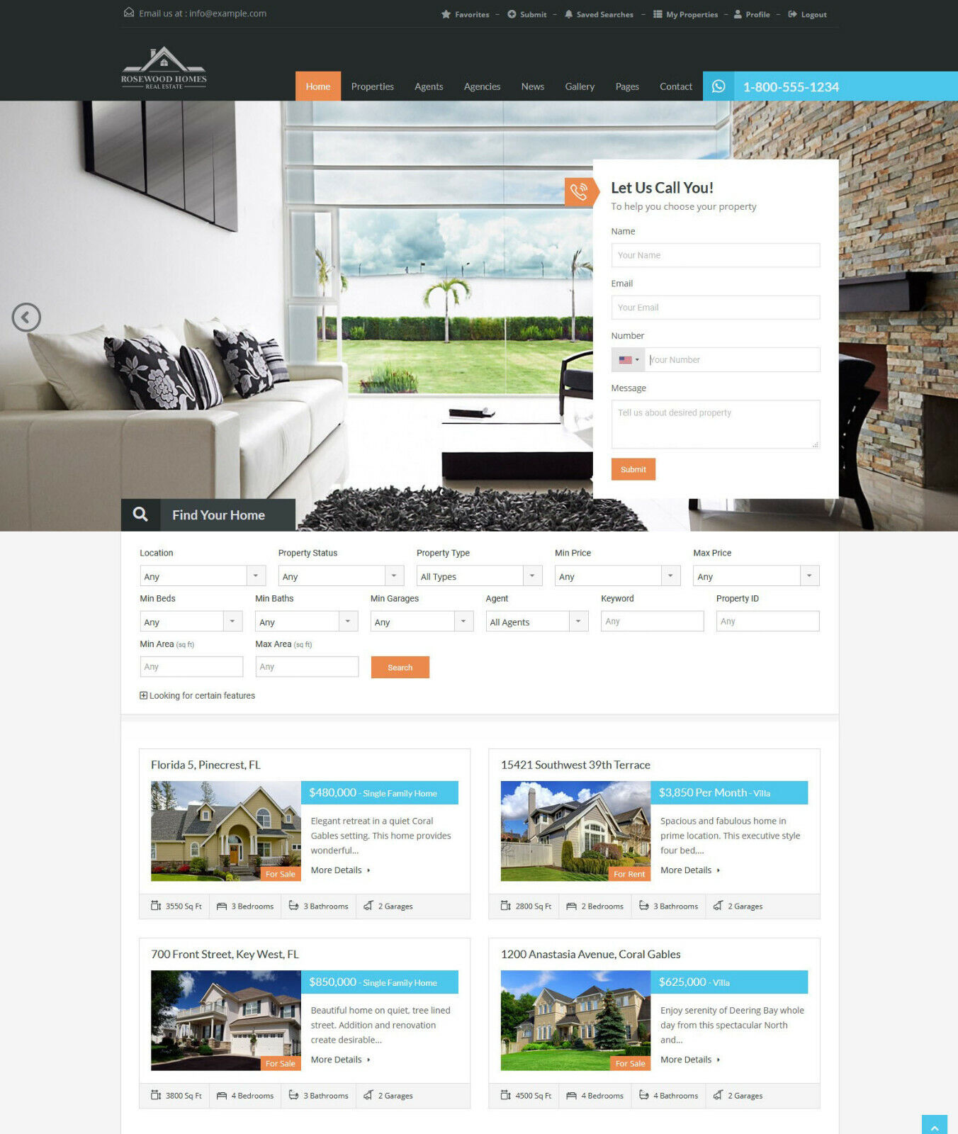 Real Estate and Rental WebSite + Free Hosting with SSL