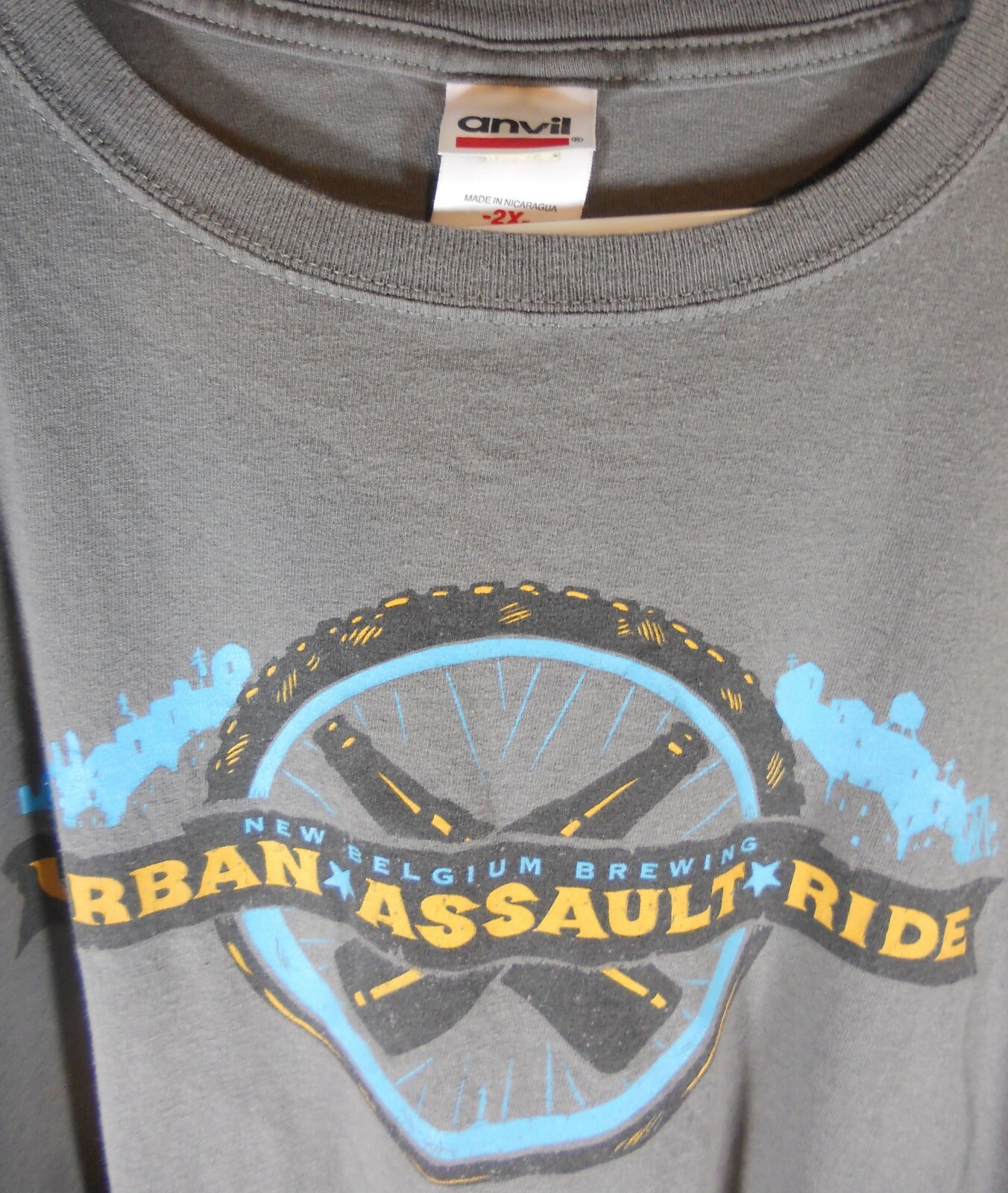 Vintage New Belgium Beer Brewing Co Urban Assualt Ride Bike Shirt Men's 2XL