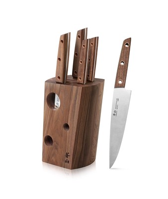 Cangshan W Series 6 Piece German Steel Knife Block Set, Walnut