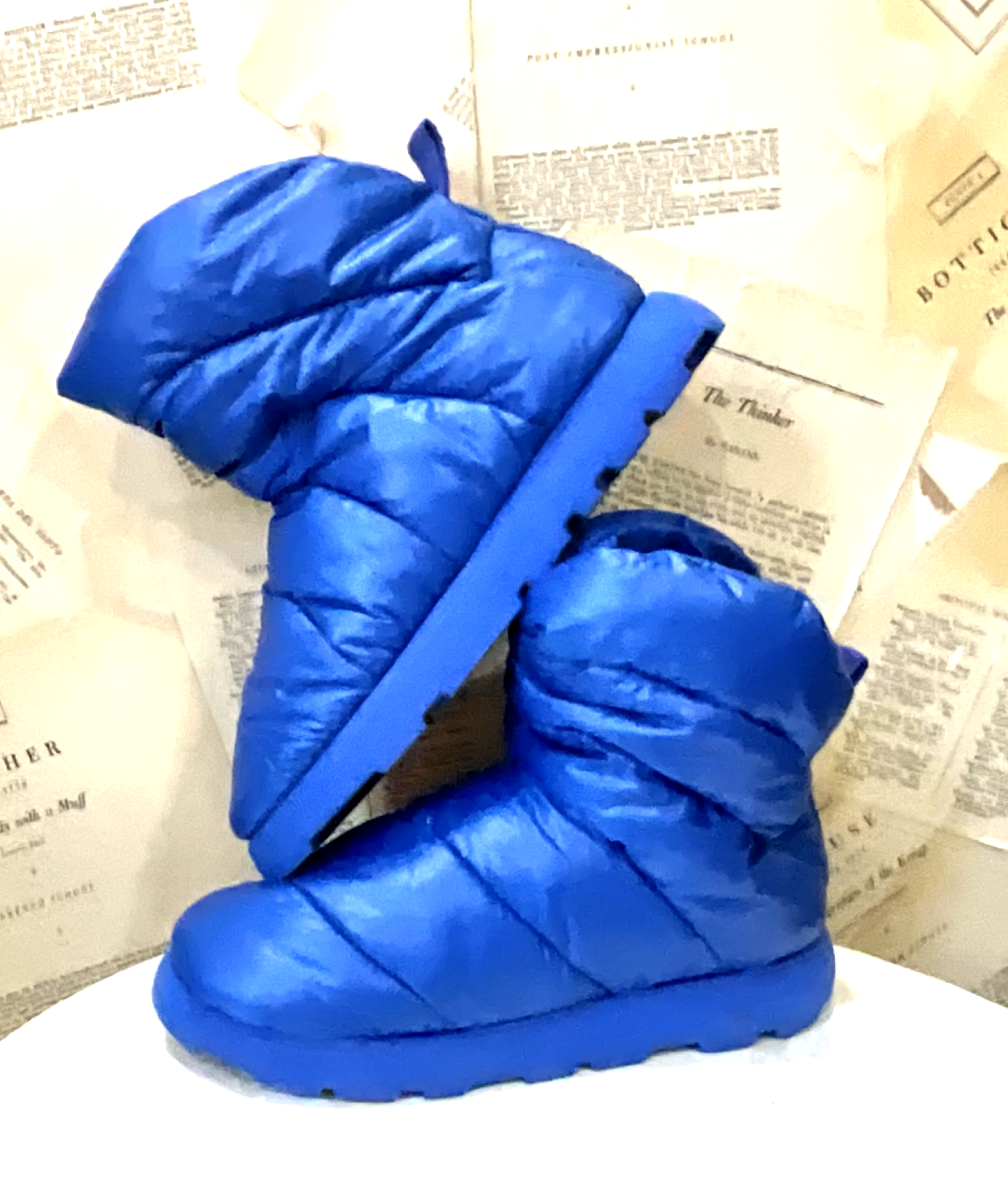 Anthropologie Piumestudio Luna Pillow Boot Кобальтово -синий нейлоновый чехол 40/9 НОВЫЙ
