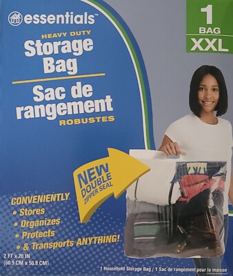 XXLarge Storage Bags Heavy Duty Clear Plastic Zip-Lock w Handle 20 x24  1 Bag/Pk