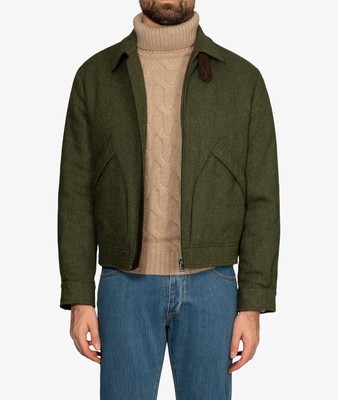 Pre-owned Larusmiani Casual Jacket Oblique Blazer In Green